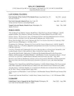 NINA W. CHERNOFF - CUNY School of Law