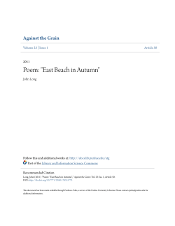 Poem: "East Beach in Autumn" - Purdue e-Pubs