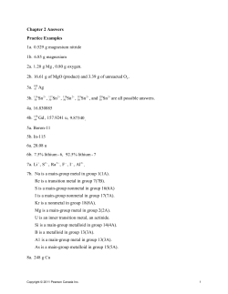 Chapter 2 Answers Practice Examples 2a. 1.20 g Mg , 0.80 g oxygen
