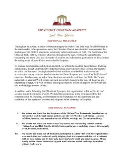 DOCTRINAL PREAMBLE Throughout its history, in order to better
