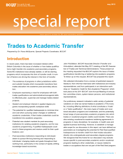 Trades to Academic Transfer (Special Report)