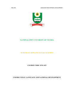 ENG 453 - National Open University of Nigeria