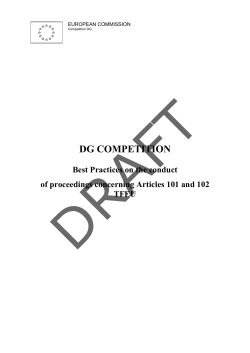 DG Competition&mdash;Best practices on the conduct of proceedings