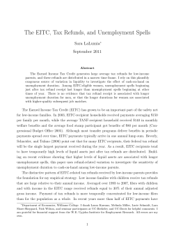 The EITC, Tax Refunds, and Unemployment Spells