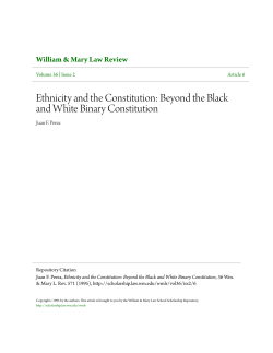 Ethnicity and the Constitution: Beyond the Black and White Binary