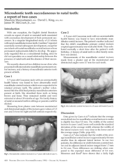 Microdontic teeth succedaneous to natal teeth: a report of two cases