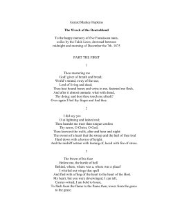 Gerard Manley Hopkins The Wreck of the Deutschland To the happy