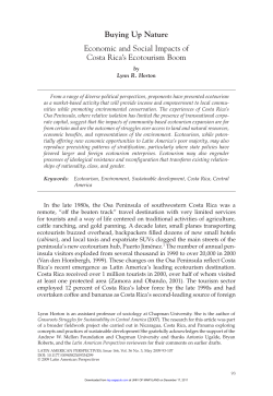 Buying Up Nature Economic and Social Impacts of Costa