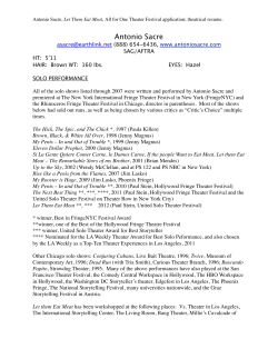 solo performer - Antonio Sacre