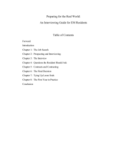 Preparing for the Real World: An Interviewing Guide for EM