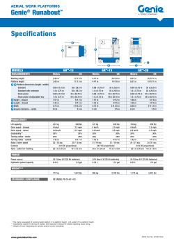 Genie&reg; RunaboutTM Specifications