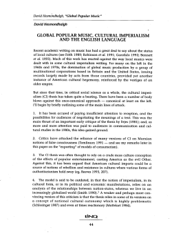 global popular music, cultural imperialism and the english language