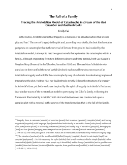 The Fall of a Family: Tracing the Aristotelian Model of Catastrophe in