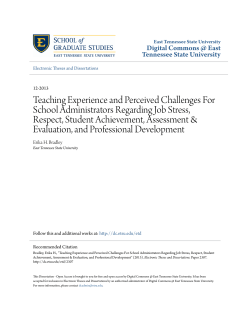 Teaching Experience and Perceived Challenges For School