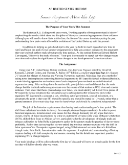 AP United States History Summer Assignment