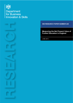 Measuring the net present value of further education in England