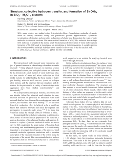 Structure, collective hydrogen transfer, and formation of Si&bdquo;OH&hellip;4 in