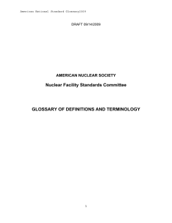 Nuclear Facility Standards Committee GLOSSARY