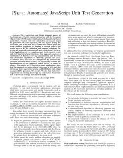 JSEFT: Automated JavaScript Unit Test Generation