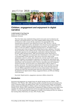 Children, engagement and enjoyment in digital narrative
