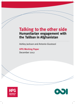 Talking to the other side: humanitarian engagement with the Taliban