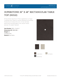 SUPERSTONE 30" X 48" RECTANGULAR TABLE TOP (HOLE)