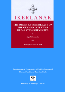 The Ohlin-Keynes Debate on the German Interwar Reparations