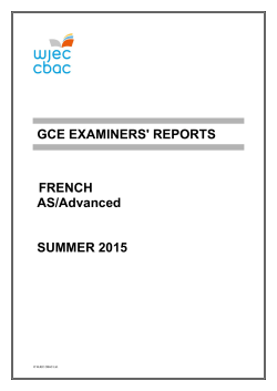 GCE French Examiners` Report Summer 2015 pdf