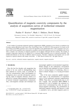 Quanti&cent;cation of magnetic coercivity components by the analysis of
