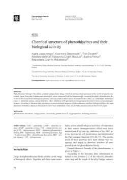 Chemical structure of phenothiazines and their biological activity