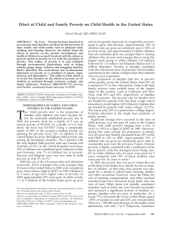 Effect of Child and Family Poverty on Child Health in the