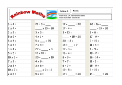 10 x 7 = 6 x 4 = 2 x 4 = 3 x 2 = 5 x 9 = 8 x 4 = 4 x 4 = 3 x 4 = 5 x 5