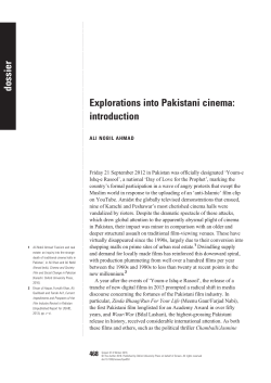 Explorations into Pakistani cinema: introduction