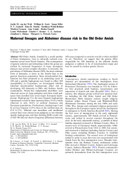 Maternal lineages and Alzheimer disease risk in the Old Order Amish
