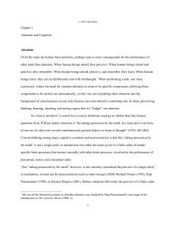 Attention and Cognition - Mind, Consciousness, and Language