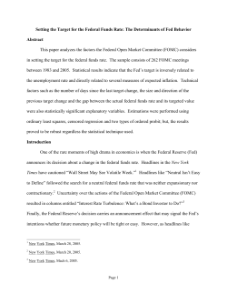 Setting the Target for the Federal Funds Rate - Rose