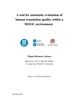 A tool for automatic evaluation of human translation quality within a