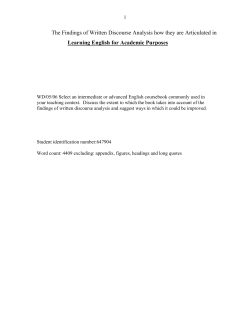 The Findings of Written Discourse Analysis and how they are