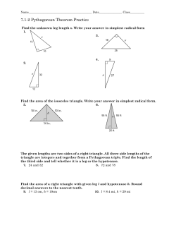7.1-2 Pythagorean Theorem Practice