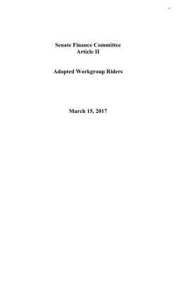 Article II - Riders - Legislative Budget Board