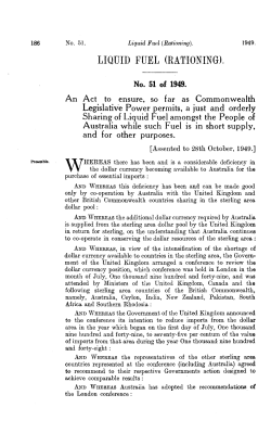 liquid fuel (rationing).