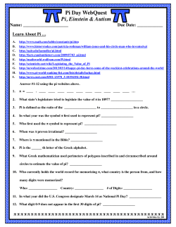 Pi Day Webquest p. 1