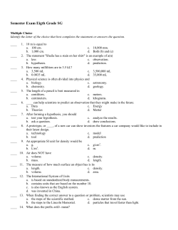 Semester Exam Eigth Grade SG