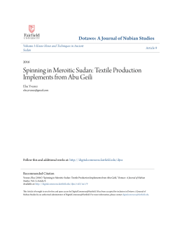 Spinning in Meroitic Sudan: Textile Production Implements from Abu