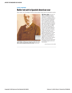 Butler led unit in Spanish-American war Soldiers from