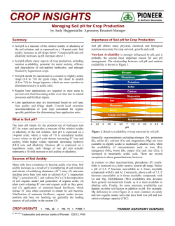 Managing Soil pH for Crop Production