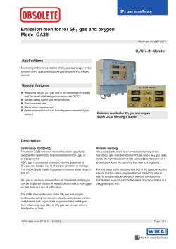 Emission monitor for SF6 gas and oxygen Model GA38