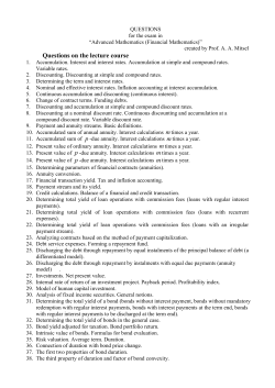 Questions on the lecture course