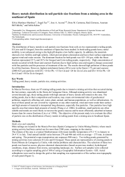 Heavy metals distribution in soil particle size fractions from a mining