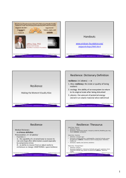 Handouts Resilience Resilience